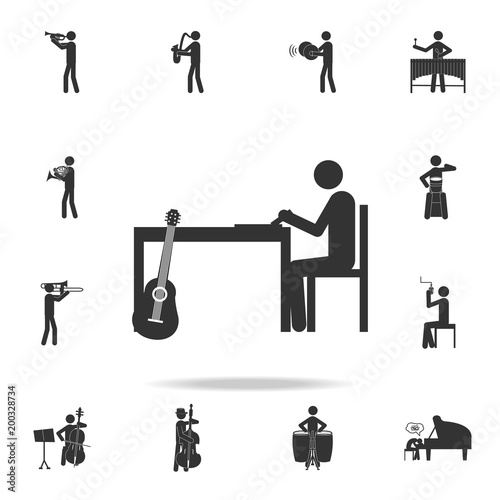 songwriter on the table icon. Detailed set of music icons. Premium quality graphic design. One of the collection icons for websites; web design; mobile app