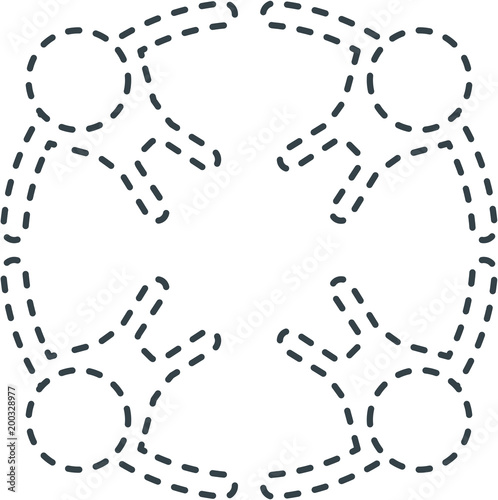 Dotted line circle of people
