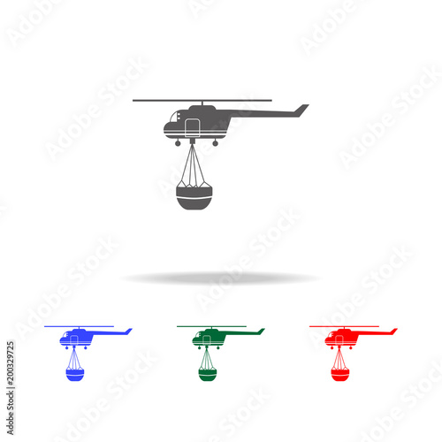 Fire service helicopter icon. Elements of firefighter multi colored icons. Premium quality graphic design icon. Simple icon for websites, web design, mobile app, info graphics