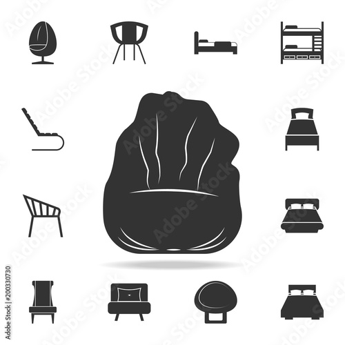 bag chair icon. Detailed set of furniture icons. Premium quality graphic design. One of the collection icons for websites; web design; mobile app