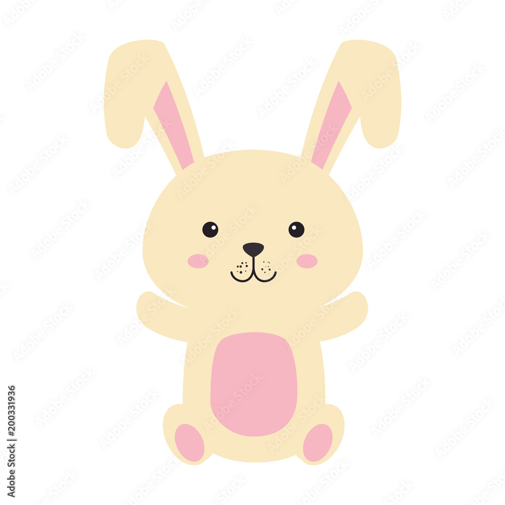 Fototapeta premium cute rabbit easter celebration vector illustration design