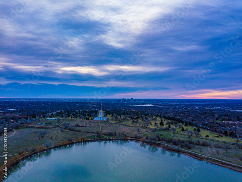 Drone Sunrise in Denver  Colorado