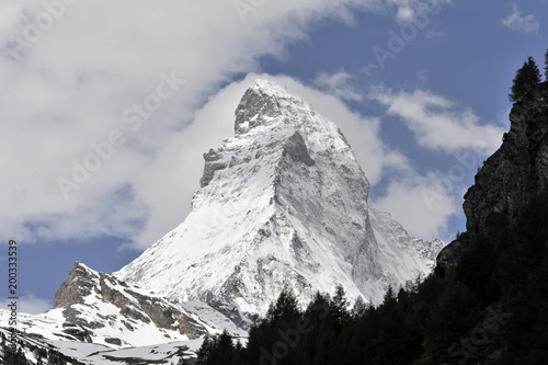 Matterhorn, 4478 m, Ansicht von Zermatt, Wallis, Schweizer Alpen, Schweiz, Europa, ÖffentlicherGrund, Europa ©  Egon Boemsch