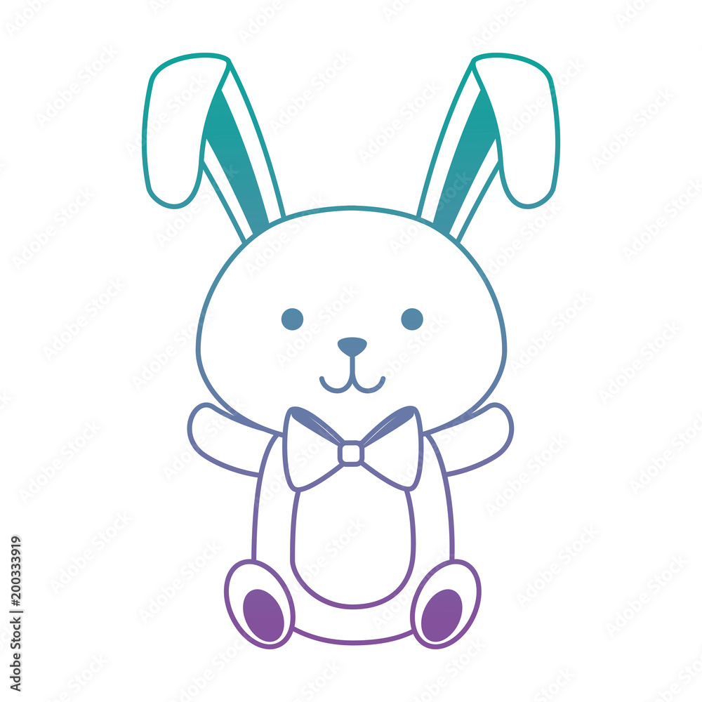 Obraz premium cute rabbit easter celebration vector illustration design