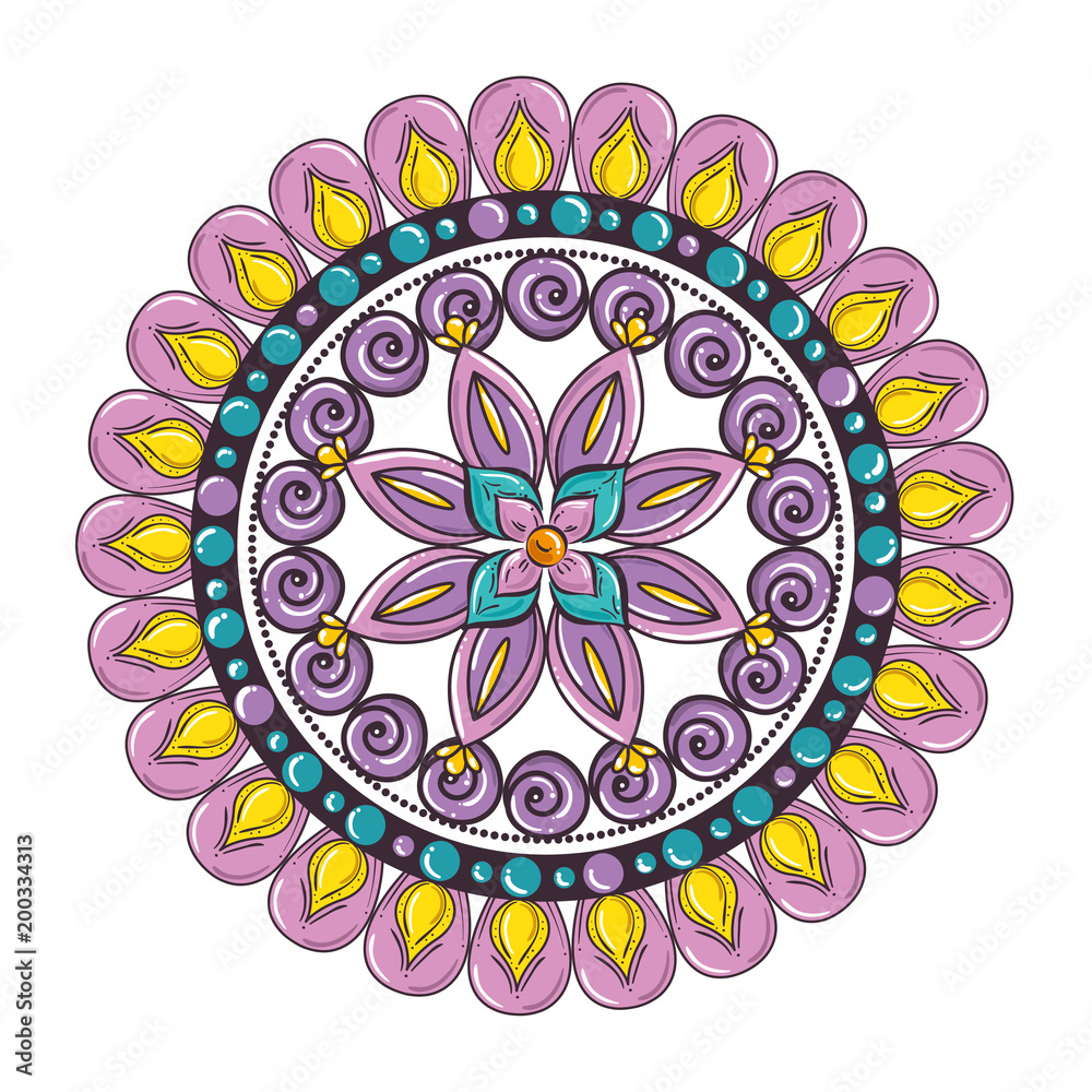 colorful and circular mandala mandala vector illustration design