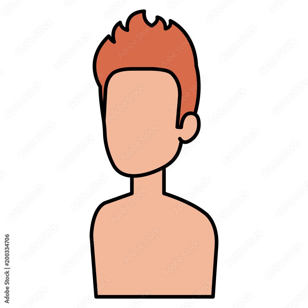 young man shirtless avatar character vector illustration design young man shirtless avatar character vector illustration design