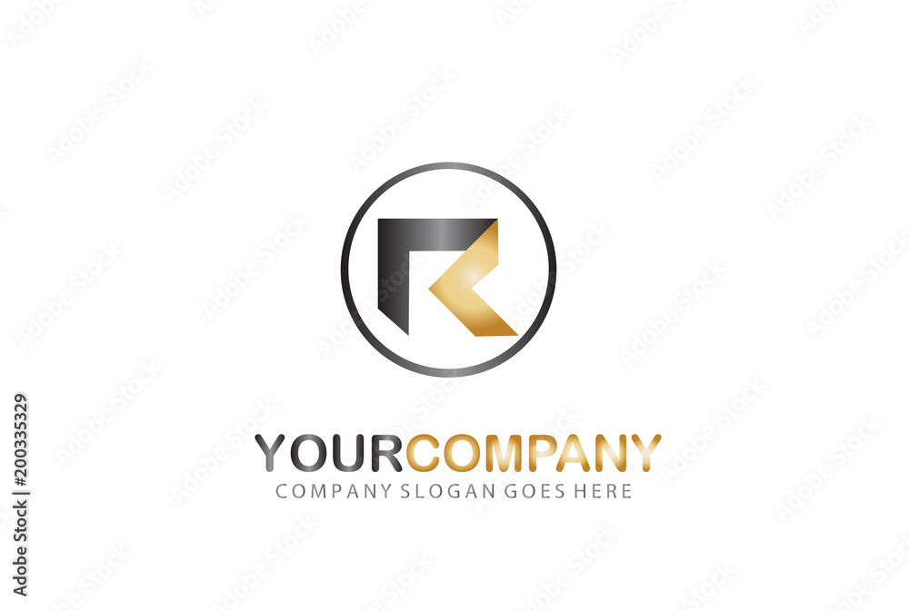 R Logo Golden Elegant Letter Design Business Concept R Logo Golden Elegant Letter Design Business Concept