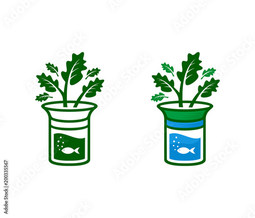 aquaponic vector, symbol and icon aquaponic