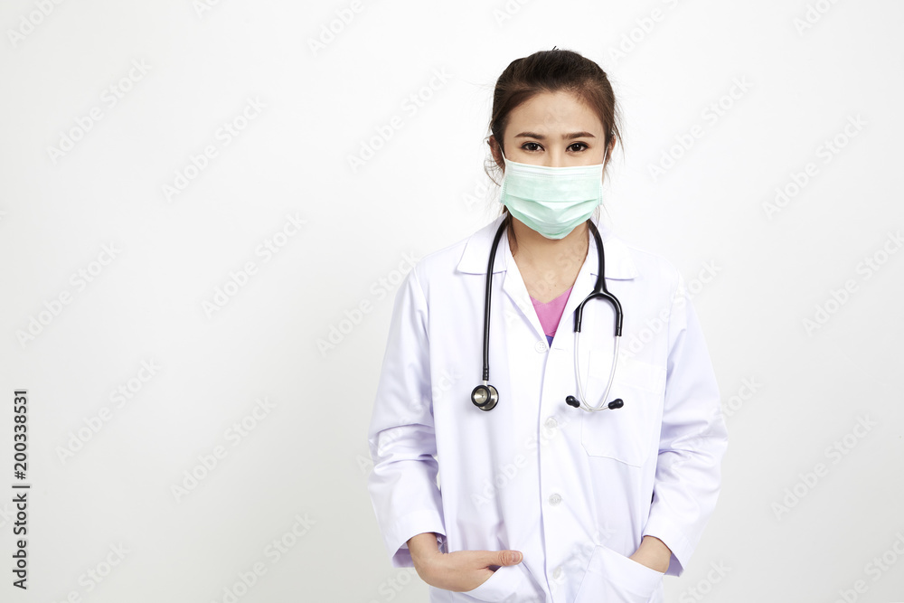 Cheerful happy doctor with mask Cheerful happy doctor with mask