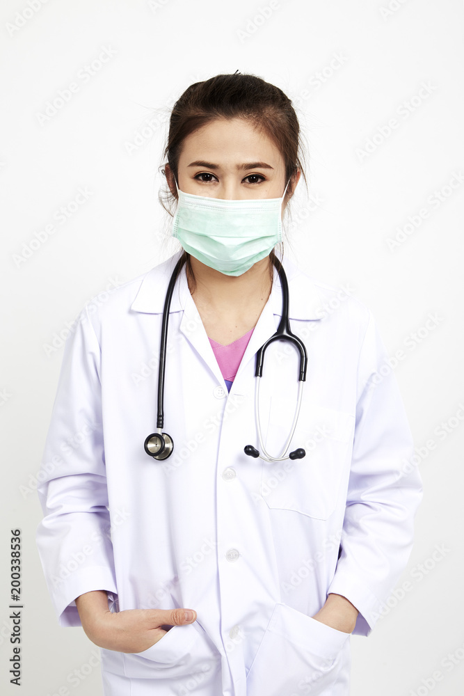 Cheerful happy doctor with mask Cheerful happy doctor with mask