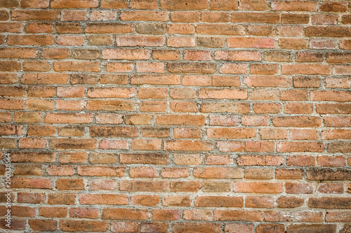 Red brick wall texture grunge background with vignetted corners, may use to interior design and copy space