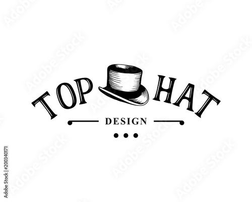 Top Hat Hand drawn Logo Design