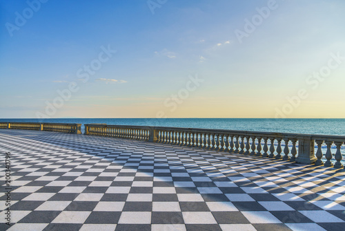 Mascagni Terrazza terrace at sunset. Livorno Tuscany Italy