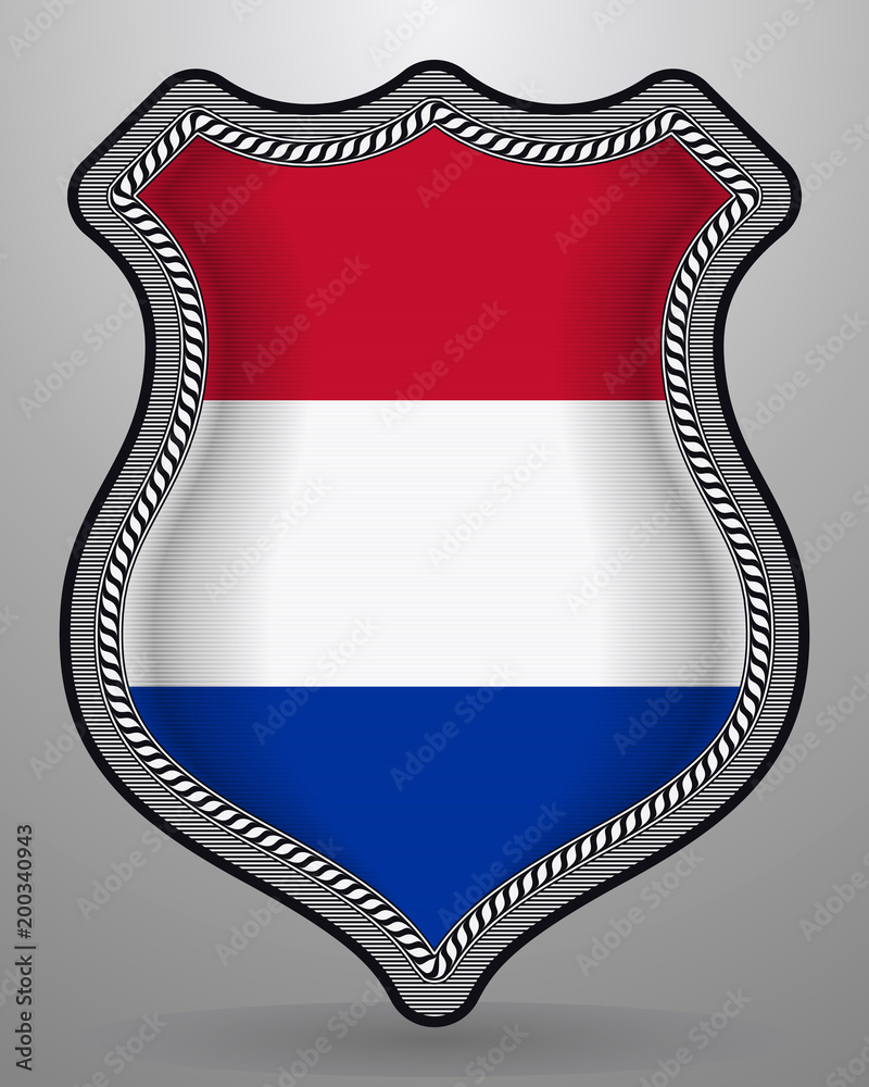 Flag of Netherlands. Vector Badge and Icon Flag of Netherlands. Vector Badge and Icon