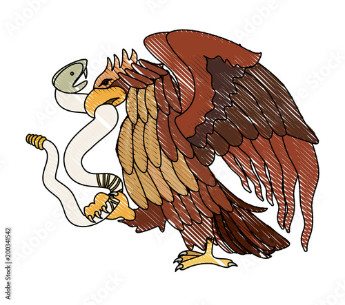 eagle devouring snake mexican emblem