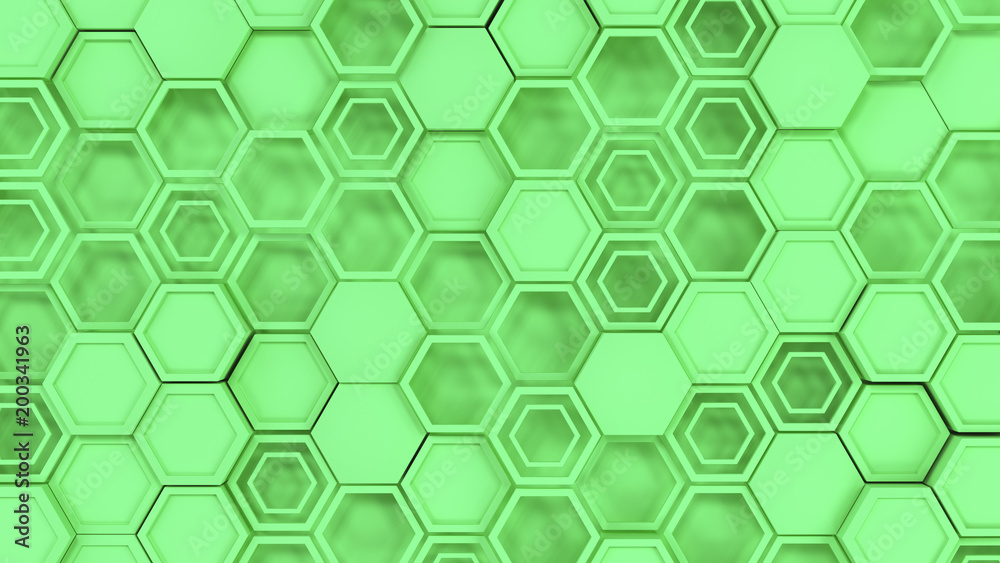 custom made wallpaper toronto digitalAbstract 3d background made of green hexagons