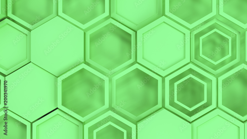 Abstract 3d background made of green hexagons Abstract 3d background made of green hexagons