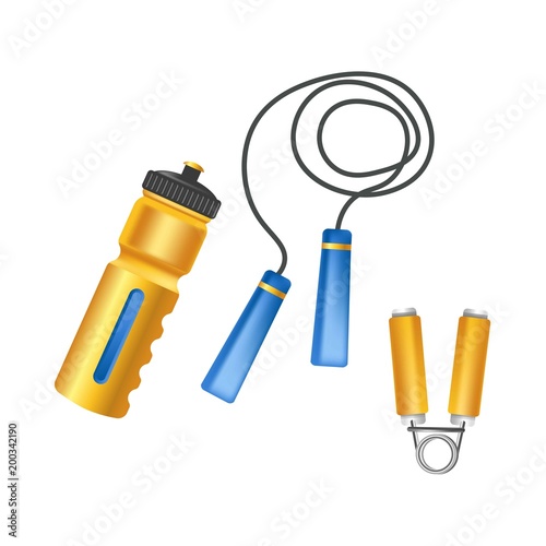 Convenient plastic bottle, long jump rope and small arms trainer
