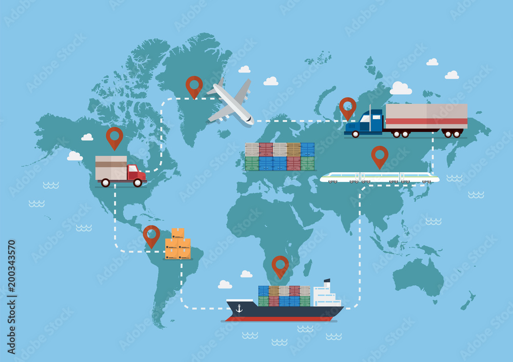 Obraz premium Global logistics network