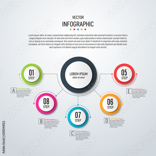 Abstract vector infographics. Business data visualization. Template for presentation.
