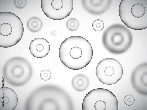 Molecule vector background. Round cells. Grey science illustration.