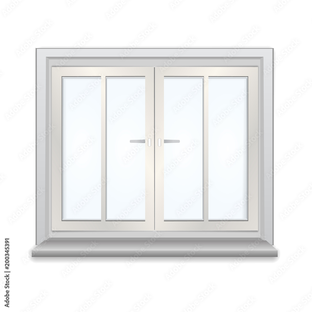 Closed window isolated object on white background. Closed window isolated object on white background.