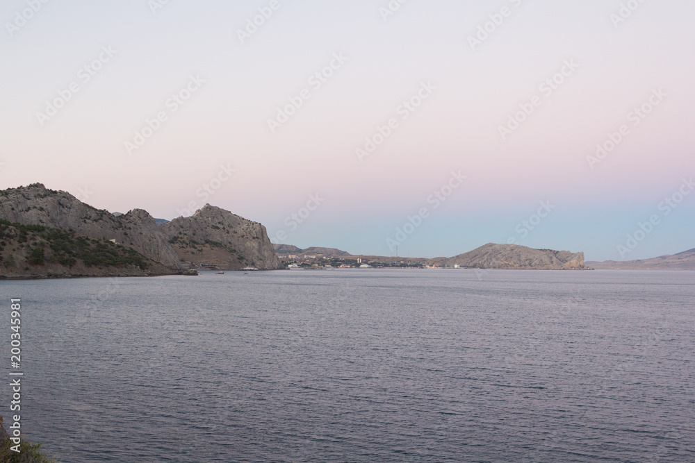 Nice view of the sea and the mountains.