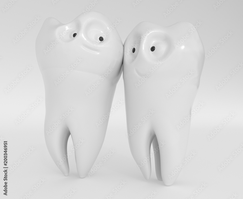 Tooth human cartoon - 3D Rendering Tooth human cartoon - 3D Rendering
