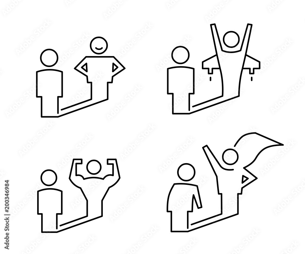 Confidence and motivation icons Confidence and motivation icons