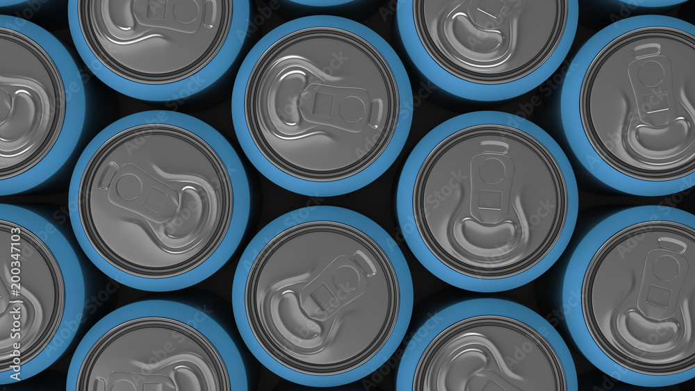 Big blue soda cans on white background Big blue soda cans on white background