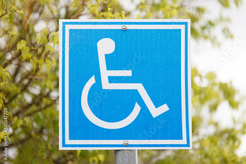 Parking for disability persons sign.