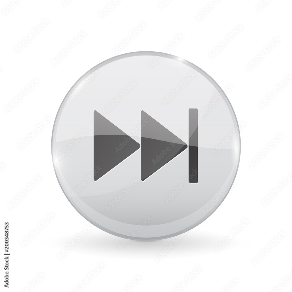 Fast forward button. Glass shiny 3d icon Fast forward button. Glass shiny 3d icon
