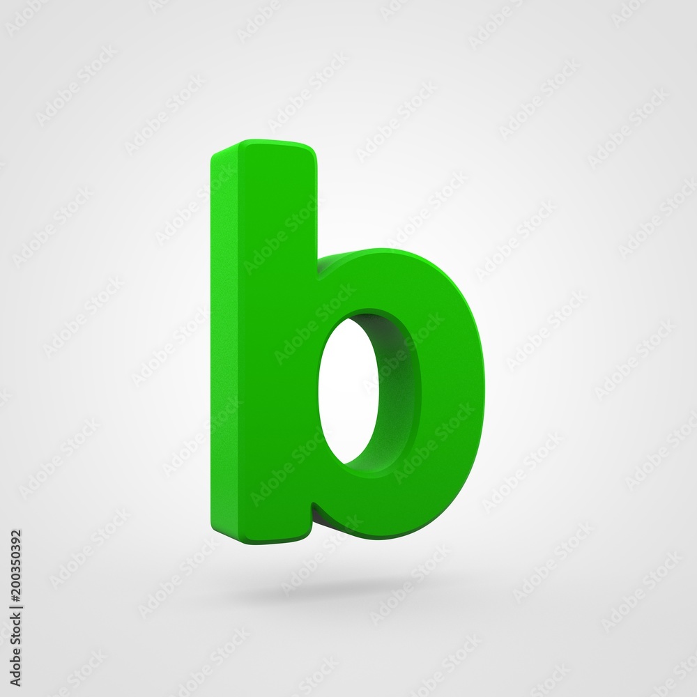Plastic green letter B lowercase isolated on white background. Stock  Illustration