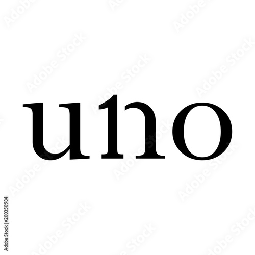 Tipografia uno con numero 1 en color negro