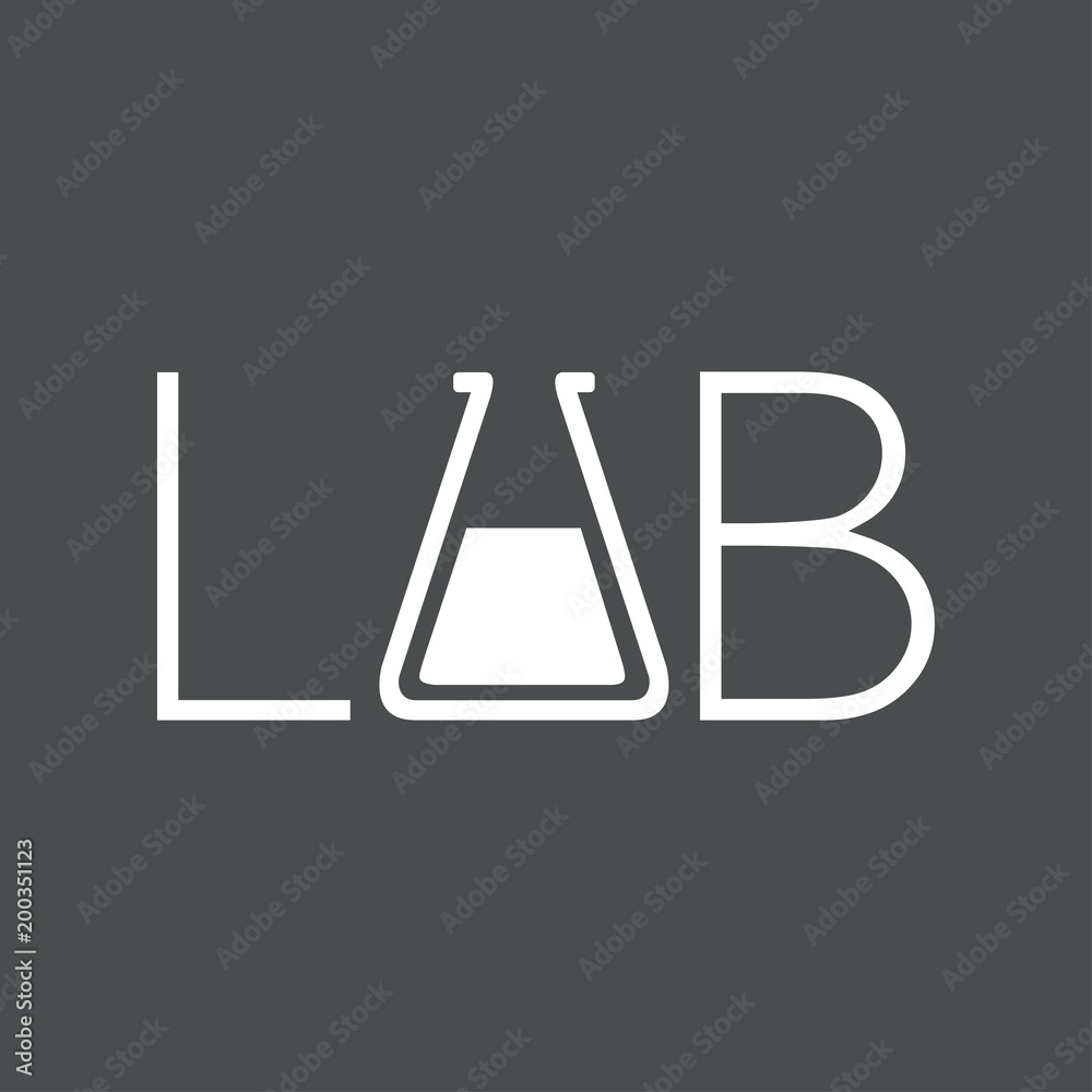 Tipografia LAB con probeta en color blanco Stock Vector | Adobe Stock