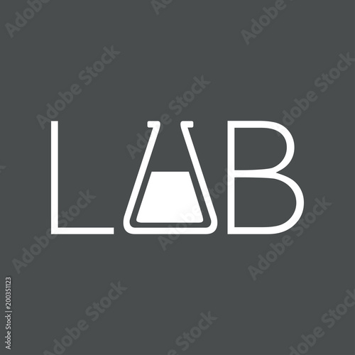 Tipografia LAB con probeta en color blanco photo