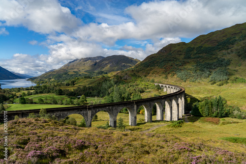 Famous Glenfinnan Railway Viaduct in Scotland