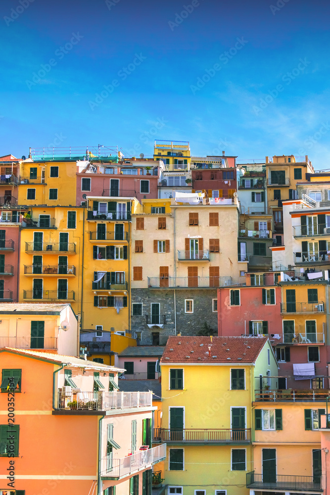 Colorful houses of Manarola, Liguria, Cinque Terre, northern Italy