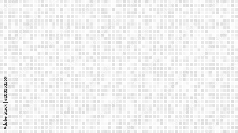 Abstract light background of small squares or pixels in white and gray
