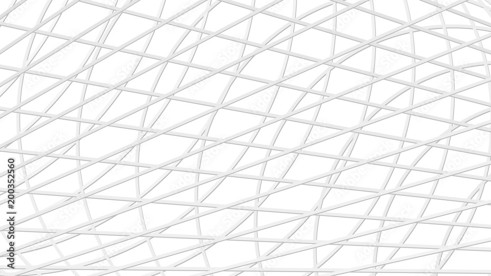 Abstract light background of intersecting lines in white colors.