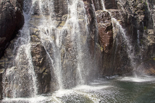 Waterfall into fjord  Norway