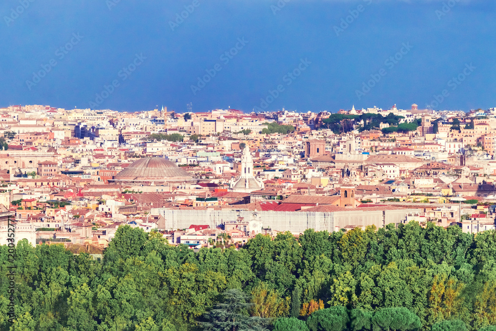 Top view of Rome - the capital and largest city of Italy