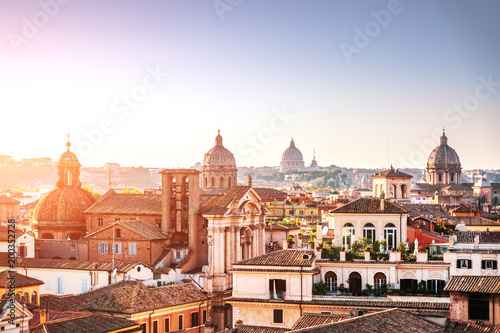 Sticker Top view of the city of Rome, Italy