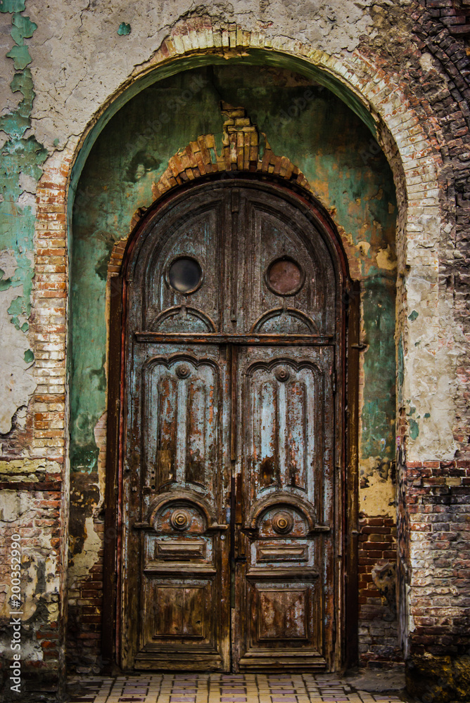 Old beautiful wooden door