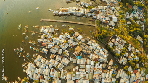 Aerial view Coron city with slums and poor district. Palawan. Bu © Довидович Михаил