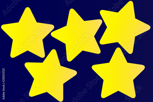 Estrellas sobre fondo azul.