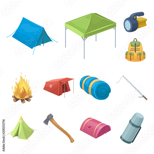 Different kinds of tents cartoon icons in set collection for design. Temporary shelter and housing vector symbol stock web illustration.