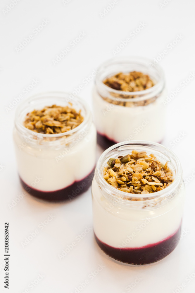 delicious and healthy homemade yogurt with jam