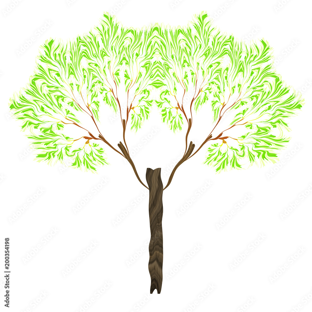 a fractal tree isolated on white a fractal tree isolated on white