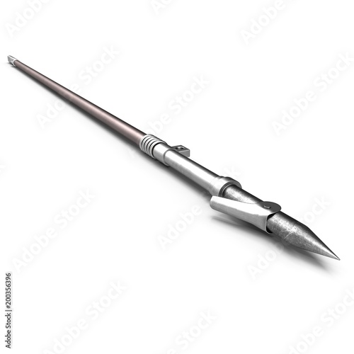 Spear Shaft on white. 3D illustration